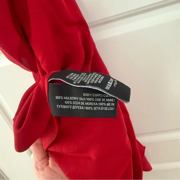 Ralph Lauren Vibrant Red Silk Blouse - Picture 3 of 3